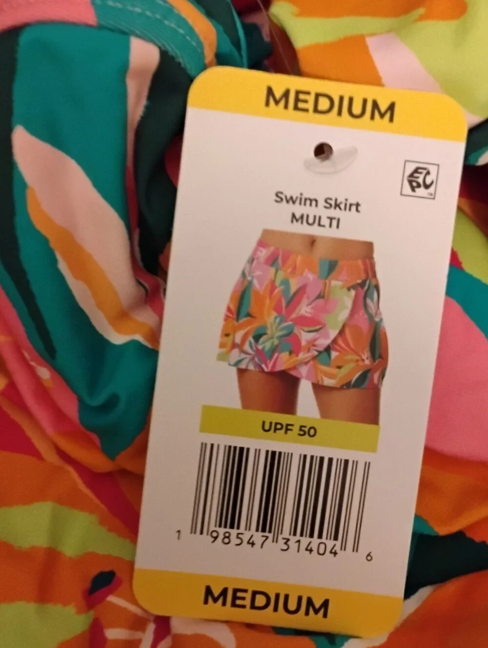 Anne Cole Mid-Rise Swim Skirt Multi-Color Women's Medium New With Tag
